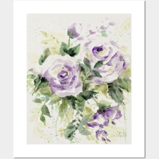 Washy Purple Roses B Posters and Art